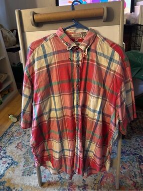 Izod Red Plaid Button-Down Shirt